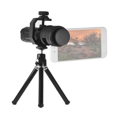 

Multifunctional 14X Mobile Telephoto Lens Kit Monocular Telescope Lens Convenient to Focus with Metal Phone Clip Tabletop Tripod