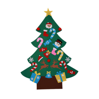 

Power Felt Christmas Tree with Lovely Ornaments Door Wall Hanging Decoration New Year Christmas Children Christmas Gifts