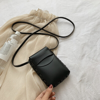 

Tailored Women Retro Pure Color Leather Shoulder Bags Phone Bag Chain Crossbody Bags