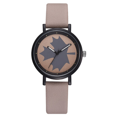 

Fashion casual ladies watch PU with maple leaf print fashion watch