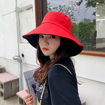 

Fishermans Hat Women Wear Korean version sunscreen hat on both sides in summer