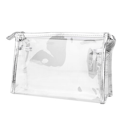 

Siaonvr 1X Clear Transparent Plastic PVC Travel Cosmetic Make Up Toiletry Bag Zipper