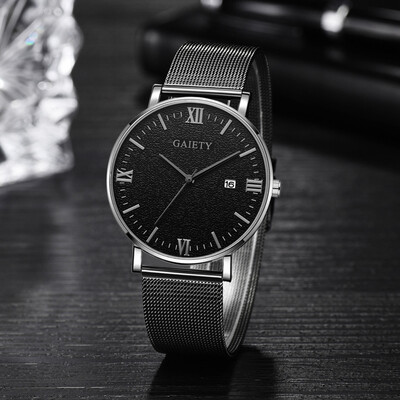 

Gobestart Casual Fashion Simple Simple Calendar Business Net With Strap Mens Watch