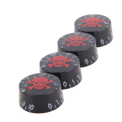 

4pcs Acrylic Skull Head LP Electric Guitar Knob Tone Volume Cap Control