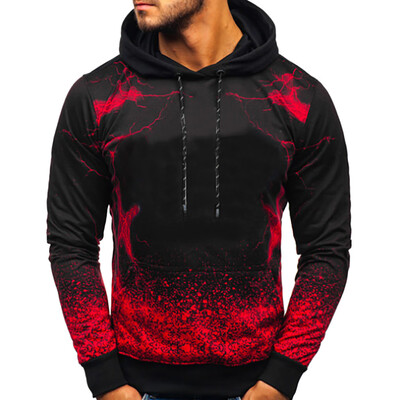 

Toponeto Mens Fashion Long-sleeved Round Neck Gradien Color Printing Sweater Blouse