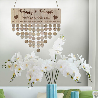 

Siaonvr Family Birthday Board Plaque DIY Hanging Wooden Birthday Reminder Calendar A