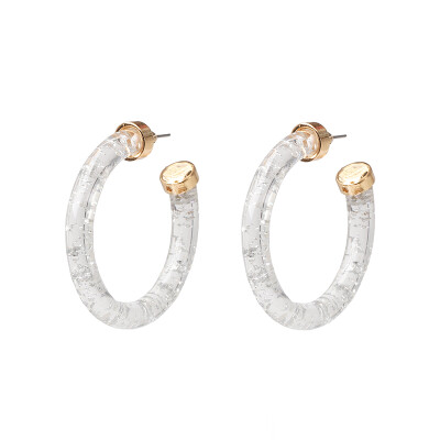 

Fashion Bohemia Acrylic Acetate Hoop Earrings for Women Vintage Leopard Print Circle Hoops Alloy Earring za jewelry Female 2019