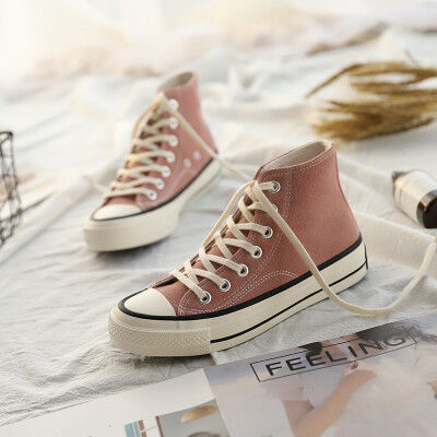 

Comet EVENSTAR retro imitation velvet high-top canvas shoes female Korean version of ulzzang port wind