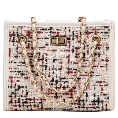 

Summer new bag female 2019 new Korean version of the wild shoulder slung fashion lock buckle rhombic chain small square bag