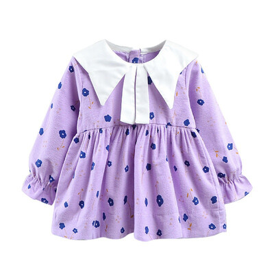 

Girl Princess Dress Childrens Long-sleeved Print Dresses Autumn Childrens Clothing Baby Girls Clothes 1-3Y