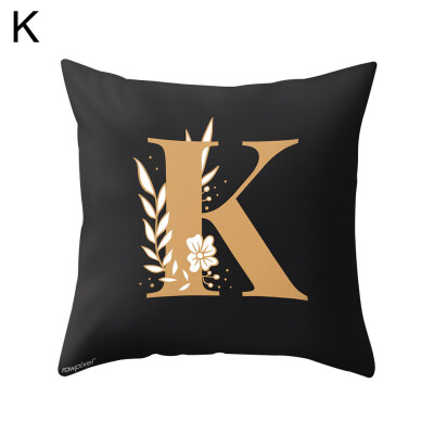 

Capital Letter Flower Print Pillow Case Waist Throw Cushion Cover Bedroom Decor