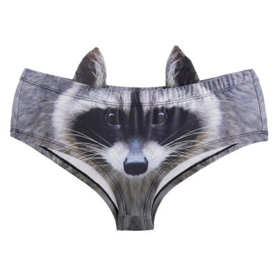 

Women 3D Animal Print Underwear Briefs with Ears Low Waist Sexy Panties