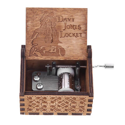 

Vintage Carved Exquisite Wooden Hand Crank Music Box Theme Music Kids Gift