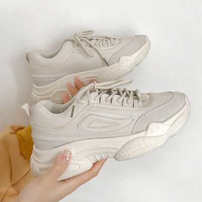 

ins Daddys shoes spring Korean style 100 students casual sneaker thick white shoes