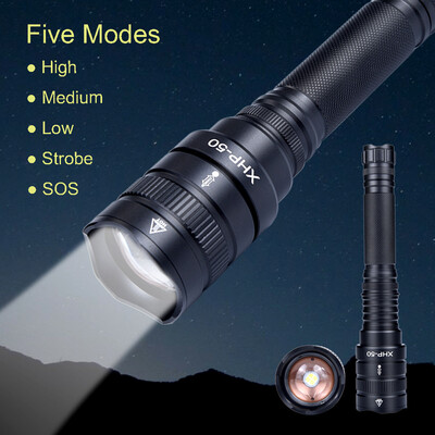

Saidsome New Tactical Military LED Flashlight Torch 5-Mode For 18650 flashlight lamp