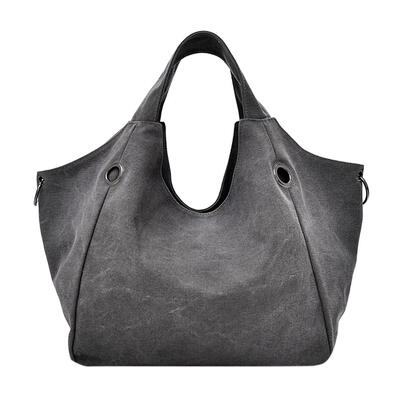 

Large Capacity Shoulder Handbags Women Solid Color Canvas Top-handle Bags