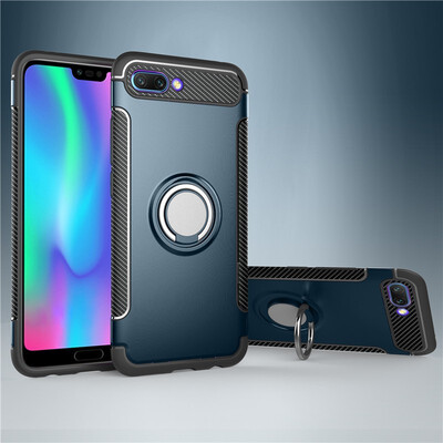 

Back Cover For Huawei Honor 10 Honor10 Case Car Holder Stand Hard PC Silicon Ring Suction Bracket Celulars Fecoprior