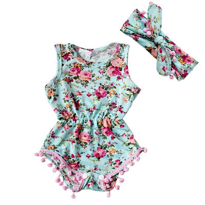 

Newborn Baby Girl Summer Clothes Flower Romper Jumpsuit Headband Outfits Sunsuit