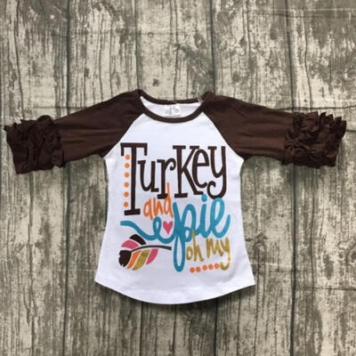 

Thanksgiving Toddler Kids Baby Girls Ruffle Long Sleeve Tops Cotton T-shirt Blouse Party Clothes