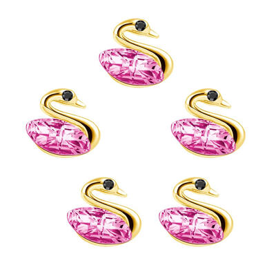 

5pcs Copper-bottomed Swan 3D Nail Art Decorations Nails Rhinestones Decals