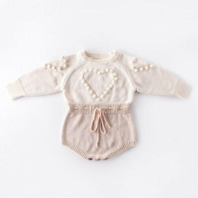 

UK Infant Baby Girl Knitted Woolen Clothes Romper Jumpsuit Bodysuit Fall Outfit