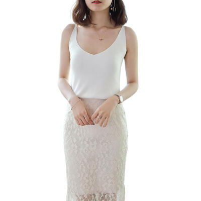 

Solid Color Knit Tank Tops Women Summer V-neck Sleeveless Vest Camisole