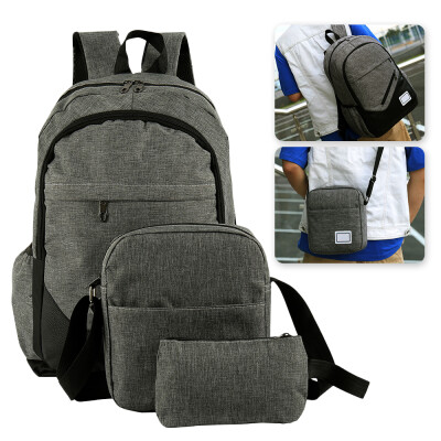 

3PCS Women Men School Bag Lunch bag Pencil bag Rucksack Laptop Backpack Set