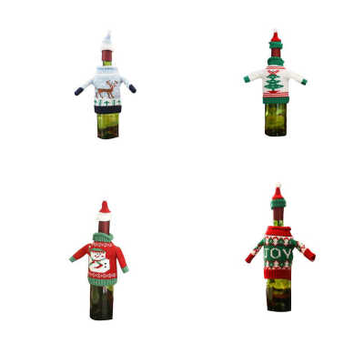 

Christmas Xmas Tree Snowman Reindeer Wine Bottle Protector Sleeve Decoration Desk Cap Topper Cover Case Bag Festival Holiday Gift