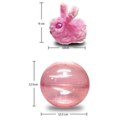

Pet Electric Toy Cat Electric Toys Plush Hamster in Plastic Transparent Ball Pet Products WhiteYellowLight RedGrey