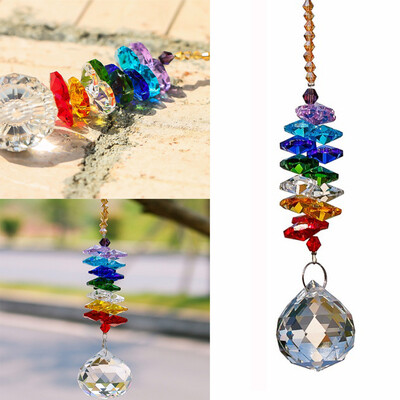 

〖Follure〗30MM Crystal Ball Pendant Accessories Colorful Octagonal Octagonal Hanging Drop