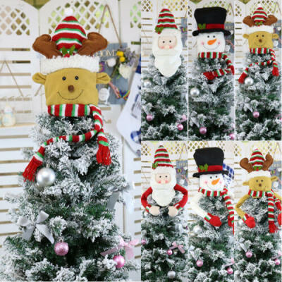 

US New Christmas Tree Ornaments Topper Decoration Santa Claus Snowman Elk Decor