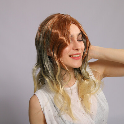 

〖Follure〗Sexy Women Girl Long Glod Gradient Wig Wavy Curly Synthetic Fashion Wigs Hot