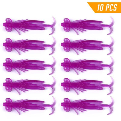 

10PCS Soft Plastic Lures 6cm 2g Soft Shrimp Bait Swimbait for Freshwater Fishing