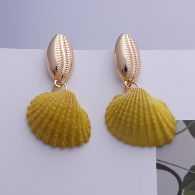 

EK649 Big Shell Drop Earrings For Women Creative Starfish Conch Cowrie Hanging Brincos Statement Earrings Boho Beach Jewelry