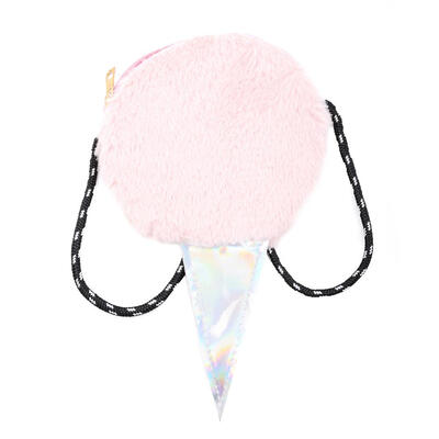 

Ice Cream Shape Bag Women Girls Shoulder Messenger Plush Zip Small Bags