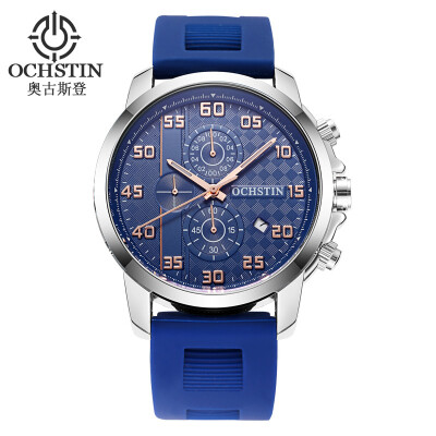 

Augustus OCHSTIN multi-function three-eyed calendar multi-function silicone mens watch mens watch