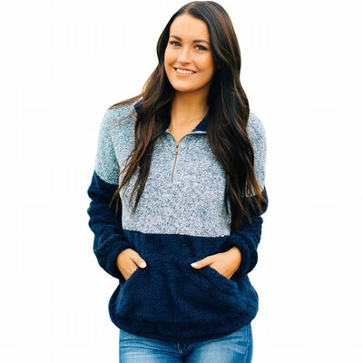

Plus velvet warm womens sweatshirt zipper turtleneck sweatshirt