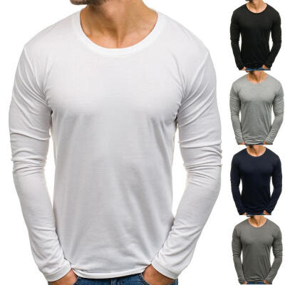 

Fashion Men´s Fashion 5 Colors Men Casual Slim Fit Solid Color T-Shirts Men Long Sleeve O Neck Cotton T-shirts