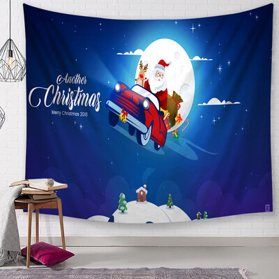 

Siaonvr Christmas Tapestry Santa Print Wall Hanging Tapestry Art Home Decor