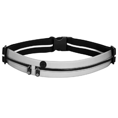

Lightweight Reflective Cycling Running Belt Dual Pouch Fitness Workout Belt Waist Fanny Pack Belt Strap for Men&Women
