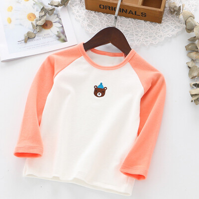 

Autumn Baby Girl Boy Cute Long Sleeve Cartoon Patchwork T-Shirts Kids Tops Shirts Casual Clothing