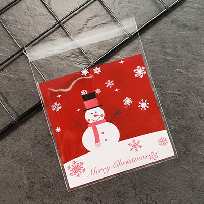 

Christmas Baking Package Self Adhesive Seal Bag Santa Claus Candy Wrapping Bag