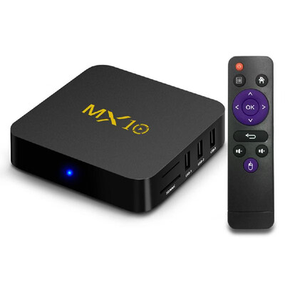 

MX10 Smart Android 90 TV Box RK3328 4K VP9 H265 HDR10 USB30 4GB 64GB DLNA Miracast WiFi LAN HD Media Player UK Plug