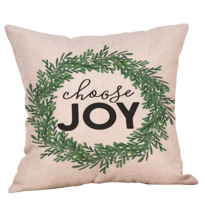 

Siaonvr Merry Christmas Pillow Cases Cotton Linen Sofa Cushion Cover Home Decor