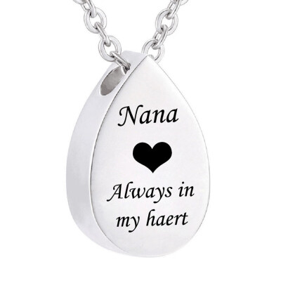 

Drop-shaped Necklace for Ashes Heart Cremation Memorial Keepsake Pendant Necklace Jewelry Always in my heart