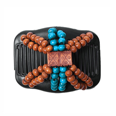 

〖Follure〗Women Magic Acrylic Vintage Hair Comb Double Clips Wooden Hair Slide