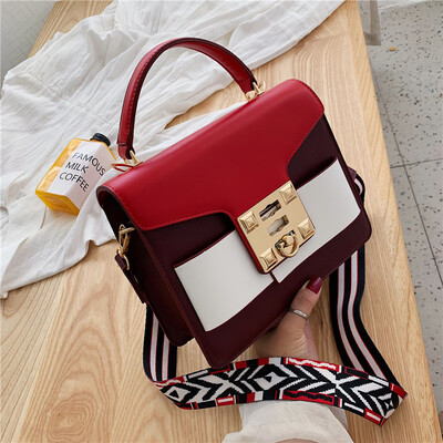 

Bags handbags new fashion Korean version of the simple contrast color small square bag wild French niche shoulder bag