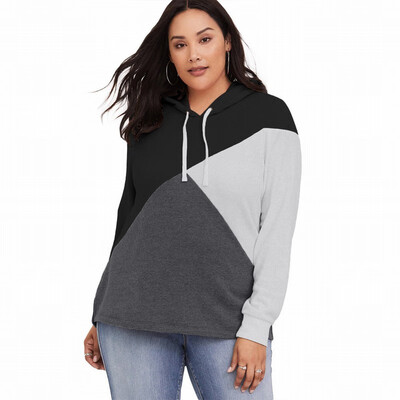 

Large size hooded womens sweatshirt long sleeve sports hoodie