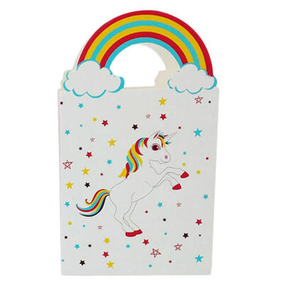 

10pcs Rainbow Horse Paper Gift Bag Sweet Candy Box Birthday Party Supplies