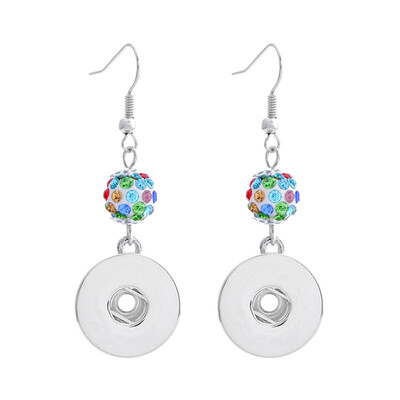

New Fashion Beauty Simple Pearls charm snap earrings fit 18mm charm snap buttons